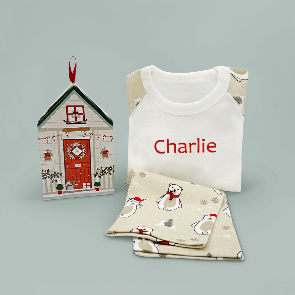 Personalised Polar Bear Baby Pyjamas