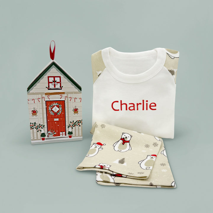 Personalised Polar Bear Baby Pyjamas