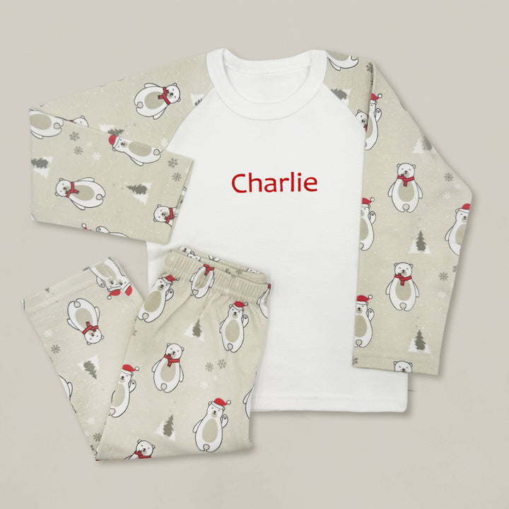 Personalised Polar Bear Baby Pyjamas
