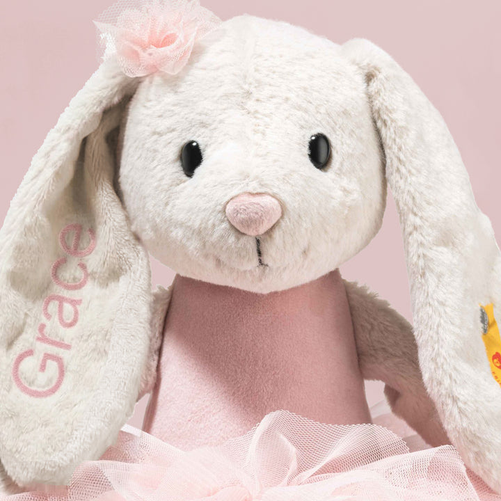 Personalised Steiff Hoppie Ballet Rabbit Soft Toy, Close Up