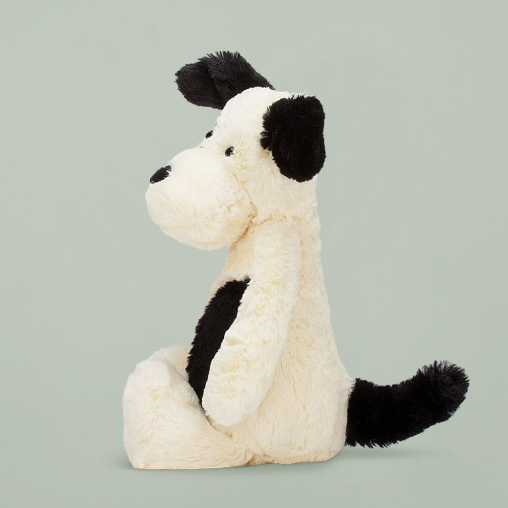 Jellycat Bashful Black and Cream Puppy Soft Toy