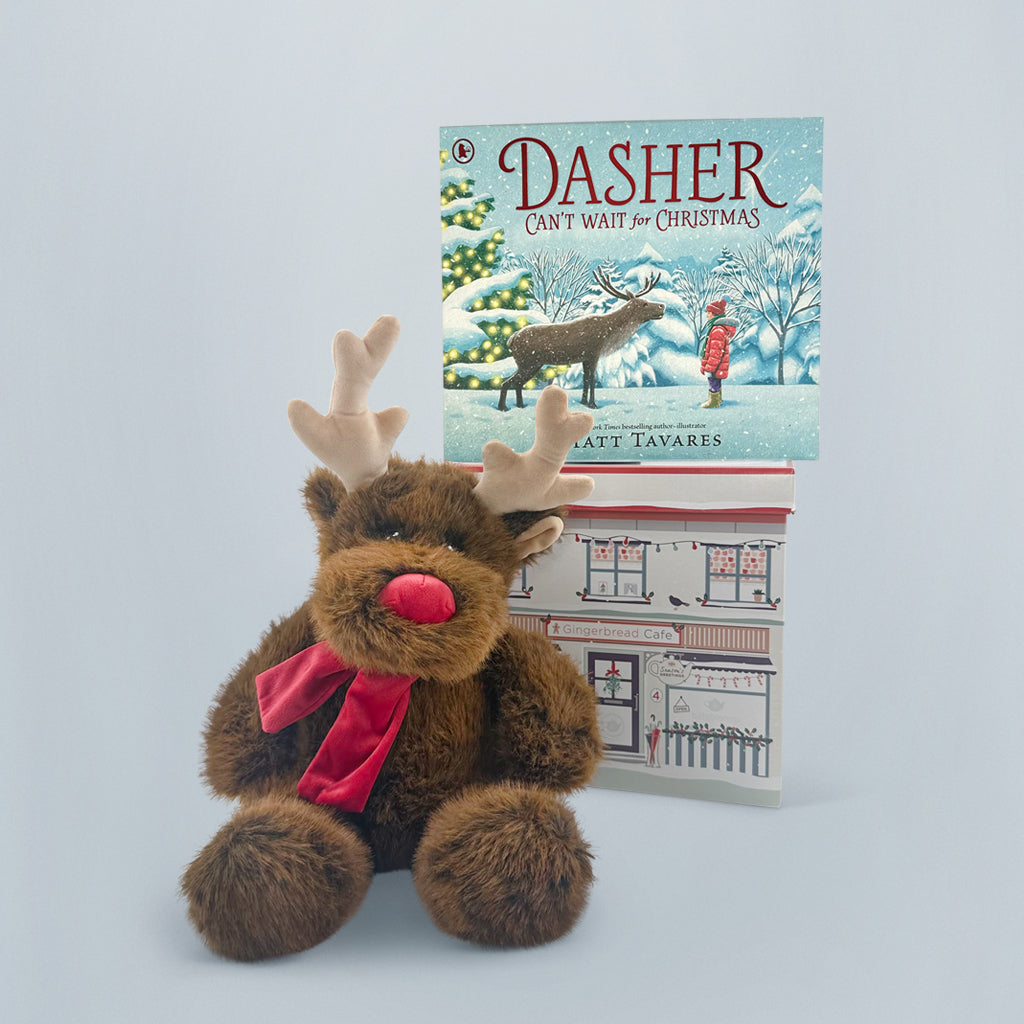 Reindeer Soft Toy with Dasher Can't Wait for Christmas Book
