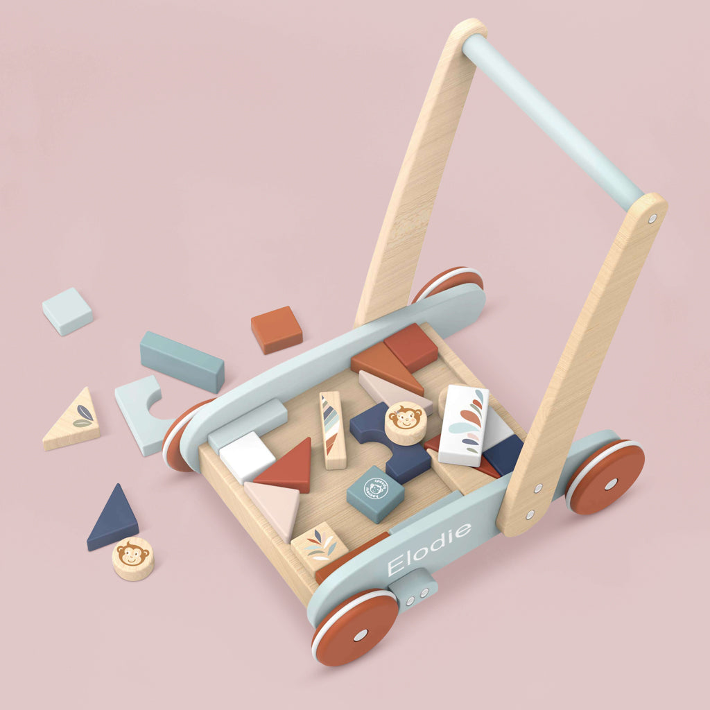 Speedy Monkey Wooden Block Baby Walker