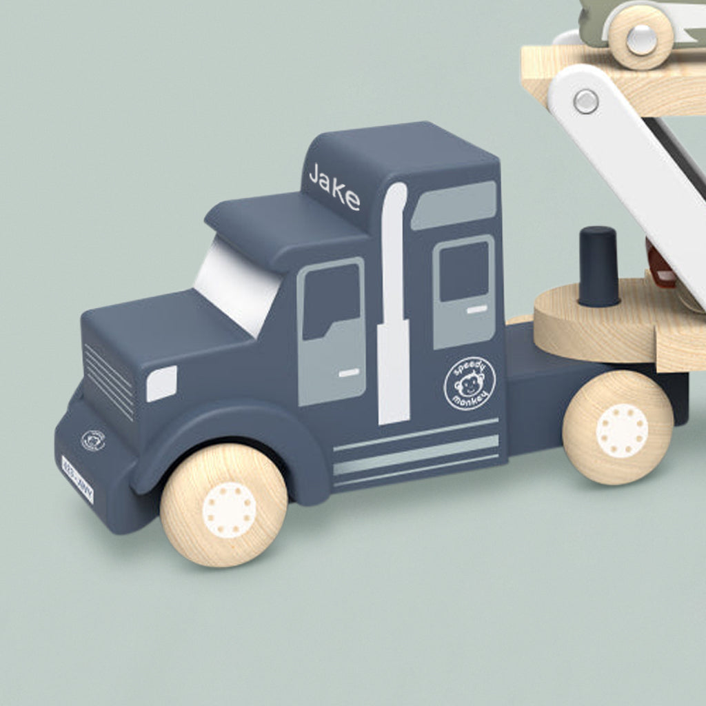 Personalised Wooden Car Transporter Truck