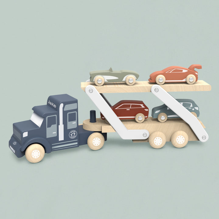 Personalised Speedy Monkey Wooden Car Transporter