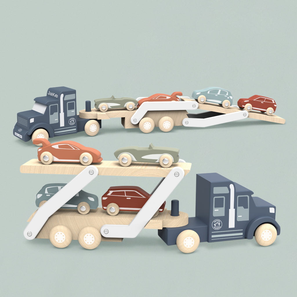 Speedy Monkey Personalised Wooden Car Transporter