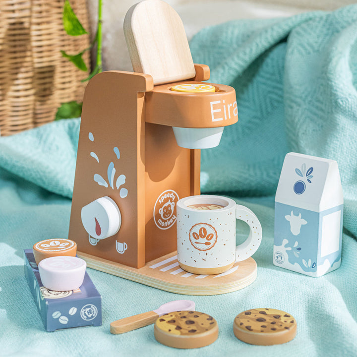 Speedy Monkey Personalised Wooden Coffee Machine