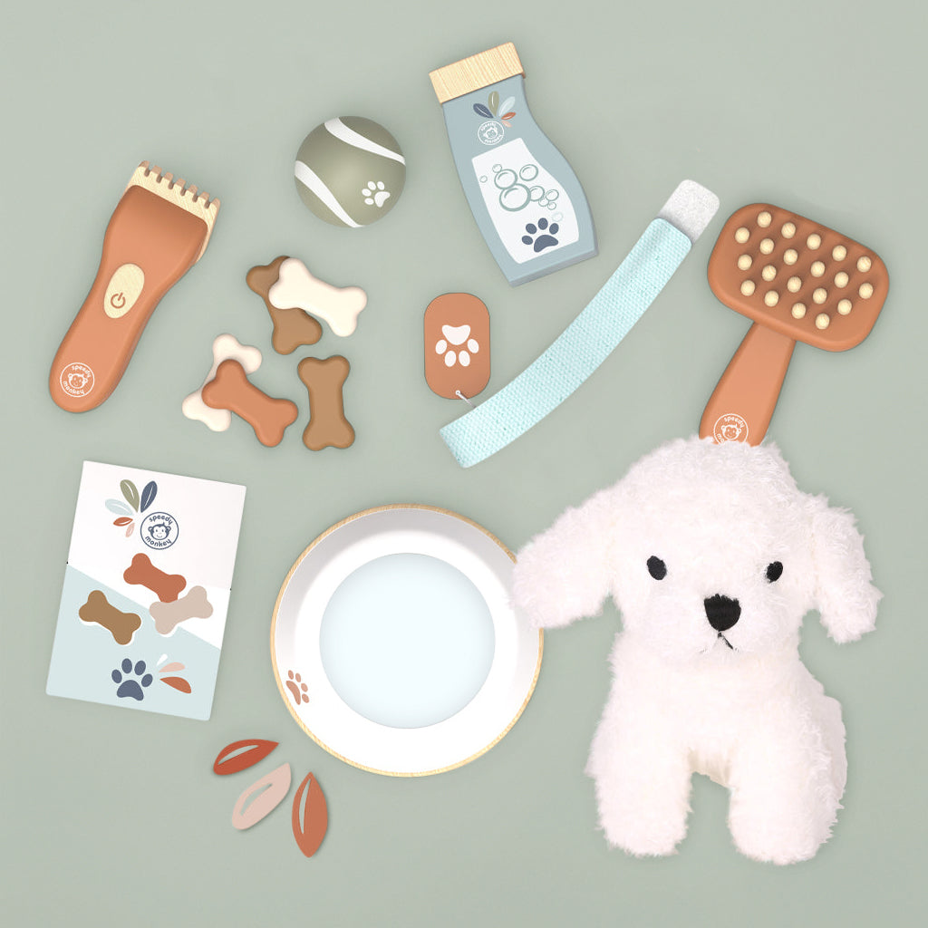 Speedy Monkey My First Dog Wooden Toy Conents