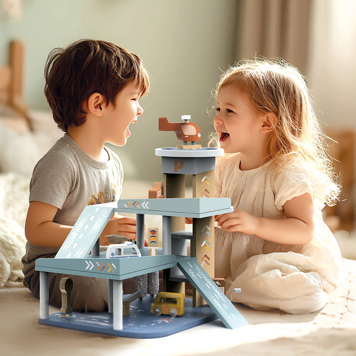 Wooden Garage Playset by Speedy Monkey