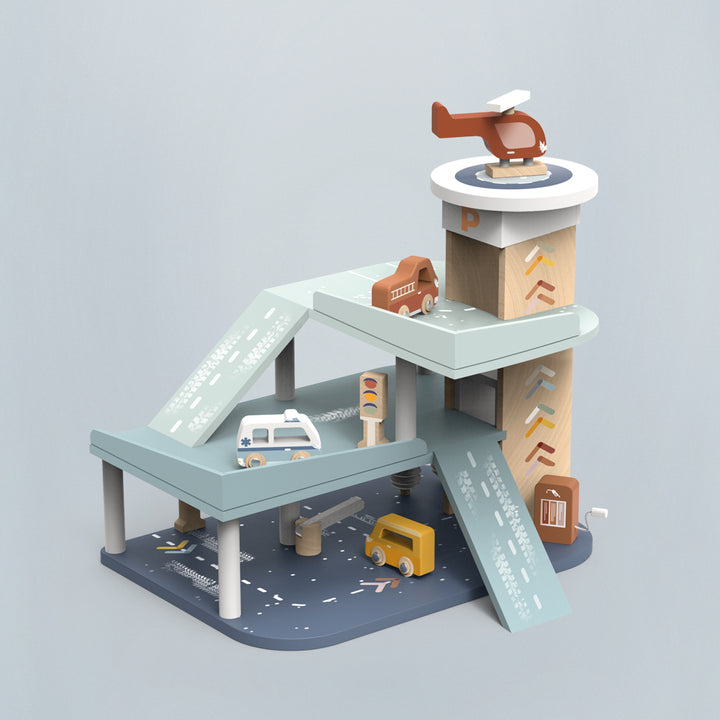 Personalised Speedy Monkey Wooden Garage Playset