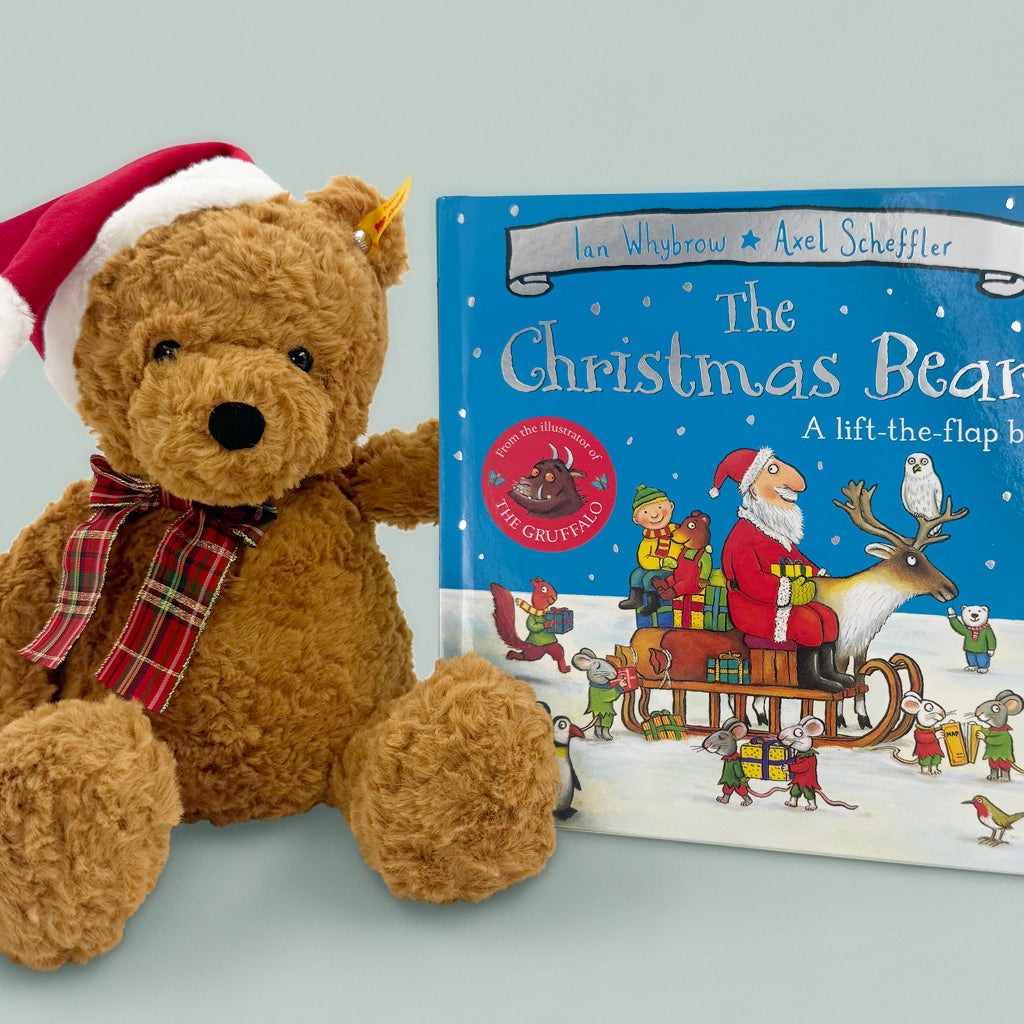 Steiff Christmas Bear with Board Book | Christmas Toddler Gifts