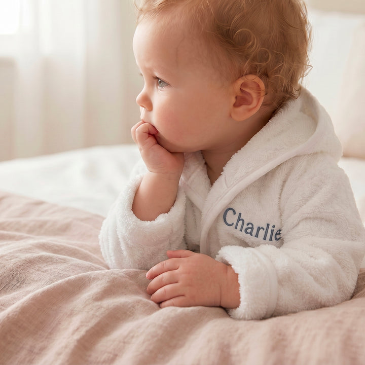 Personalised Bathrobe, Grey 1-2 Years