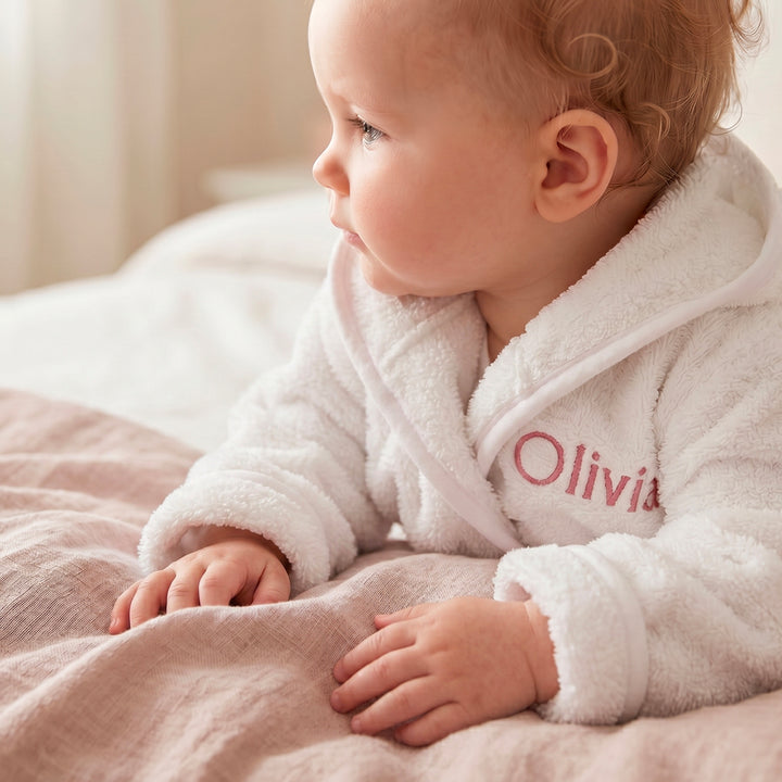 Personalised Bathrobe, Pink 1-2 Years