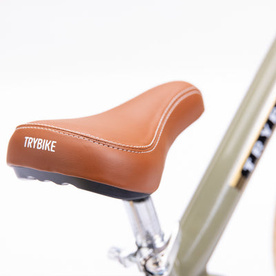 Trybike Steel 2-in-1 Balance Trike saddle close up