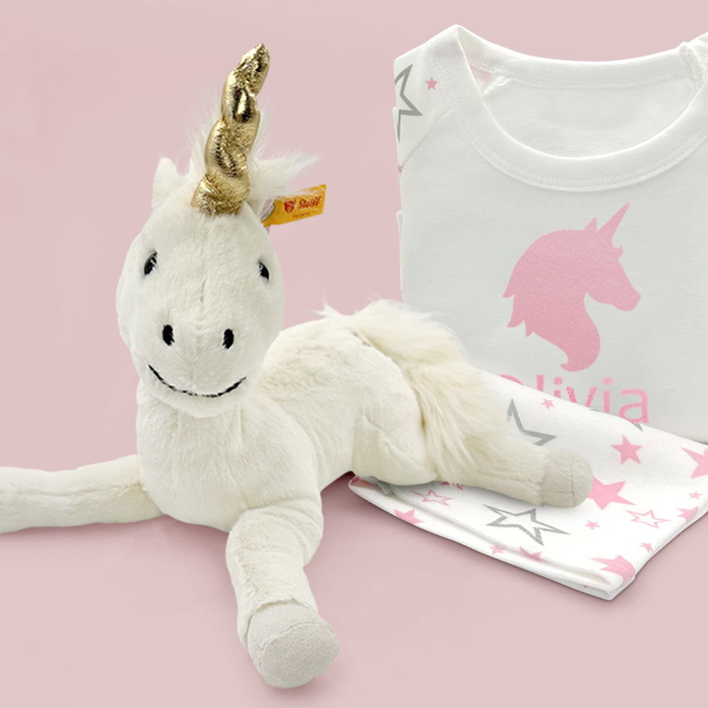 Unicorn Soft Toy with Personalised Pyjamas | Steiff | Gift Sets