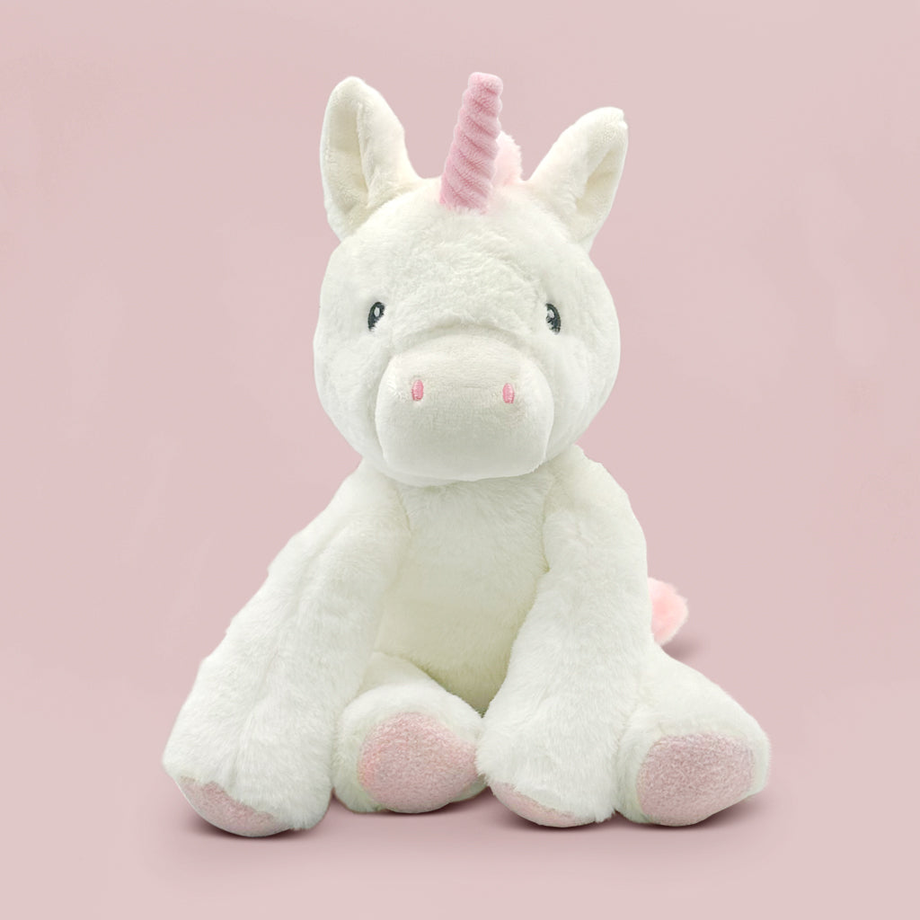Sparkles The Unicorn Soft Toy With Personalised Pyjamas And Birthday Balloon