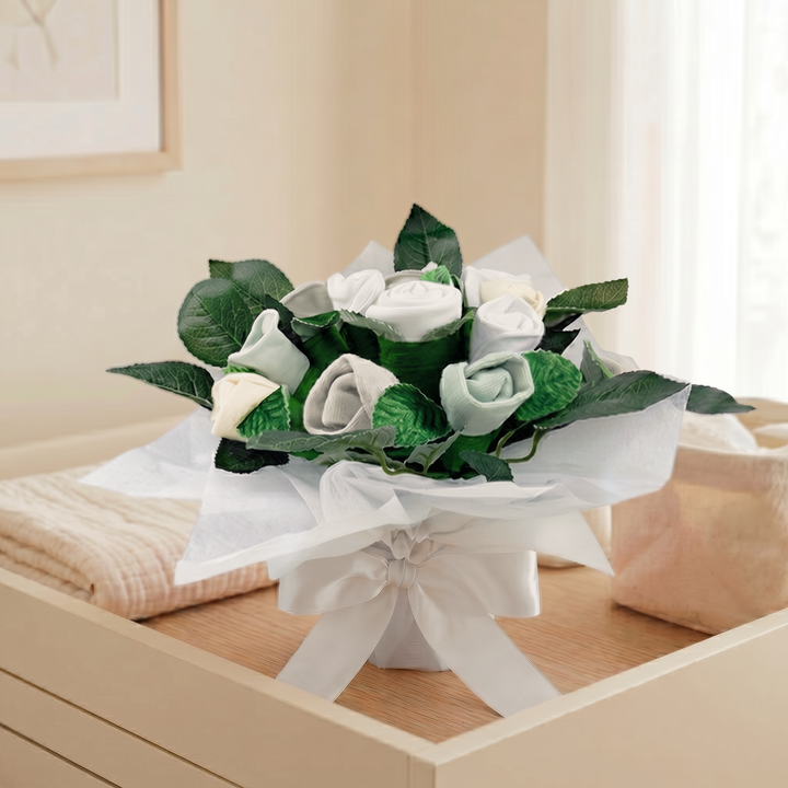 Welcome Baby Clothes Posy New Baby Gift, Neutral