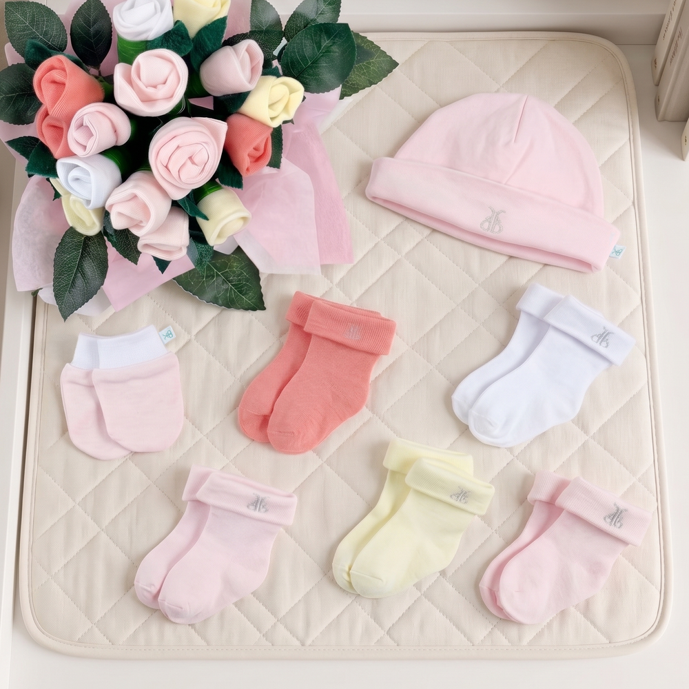 Welcome Baby Clothes Posy New Baby Gift, Pink