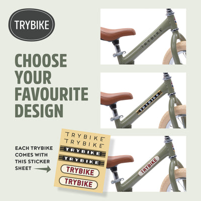 Trybike Steel 2-in-1 Balance Trike Sticker Sheet