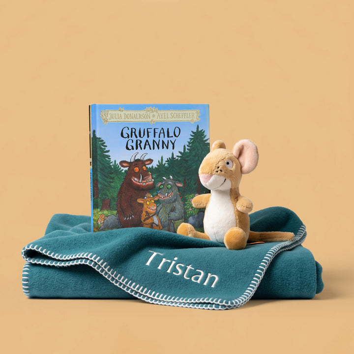 Gruffalo Granny Book with Gruffalo Mouse Soft Toy and Personalised Fleece Blanket 