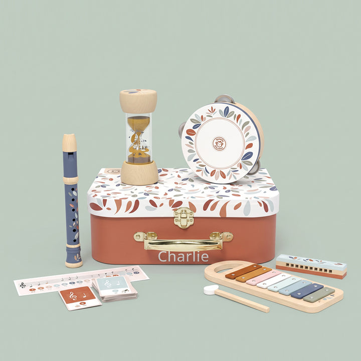 Personalised Speedy Monkey Musical Instrument Wooden Toy Set