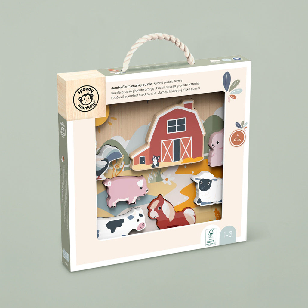 Speedy Monkey Jumbo Farm Chunky Puzzle 