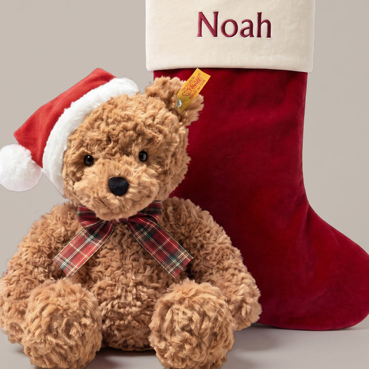 Steiff Jimmy Christmas Bear with Personalised Red Stocking Gift Set