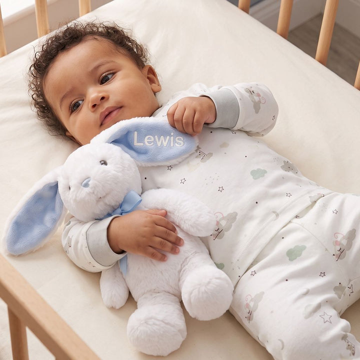 Personalised Little Blue Eco Bunny with Little Love Pyjamas