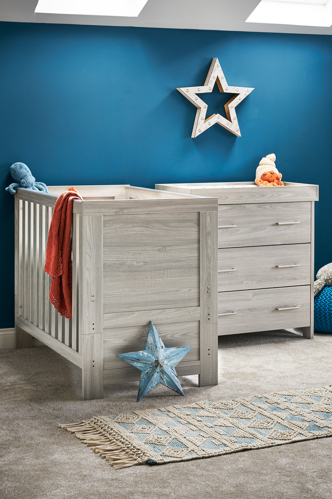 Obaby Nika Mini Cot Bed, Grey