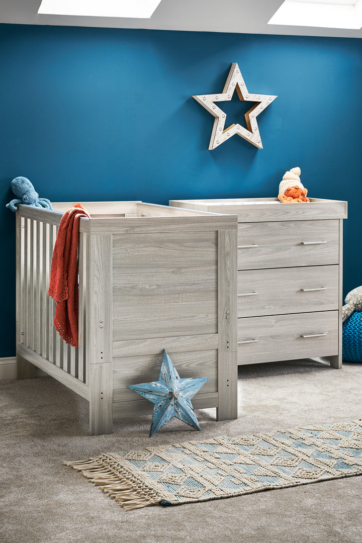 Obaby Nika Mini Cot Bed, Grey