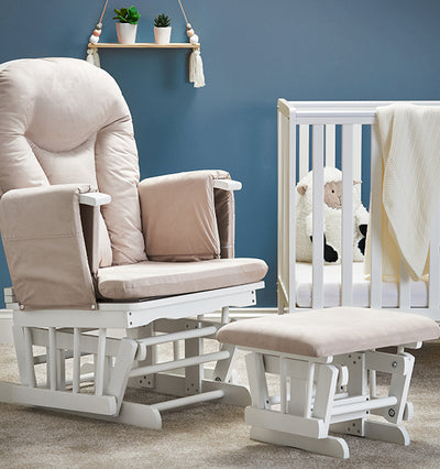 Obaby Reclining Glider Chair And Stool Sand