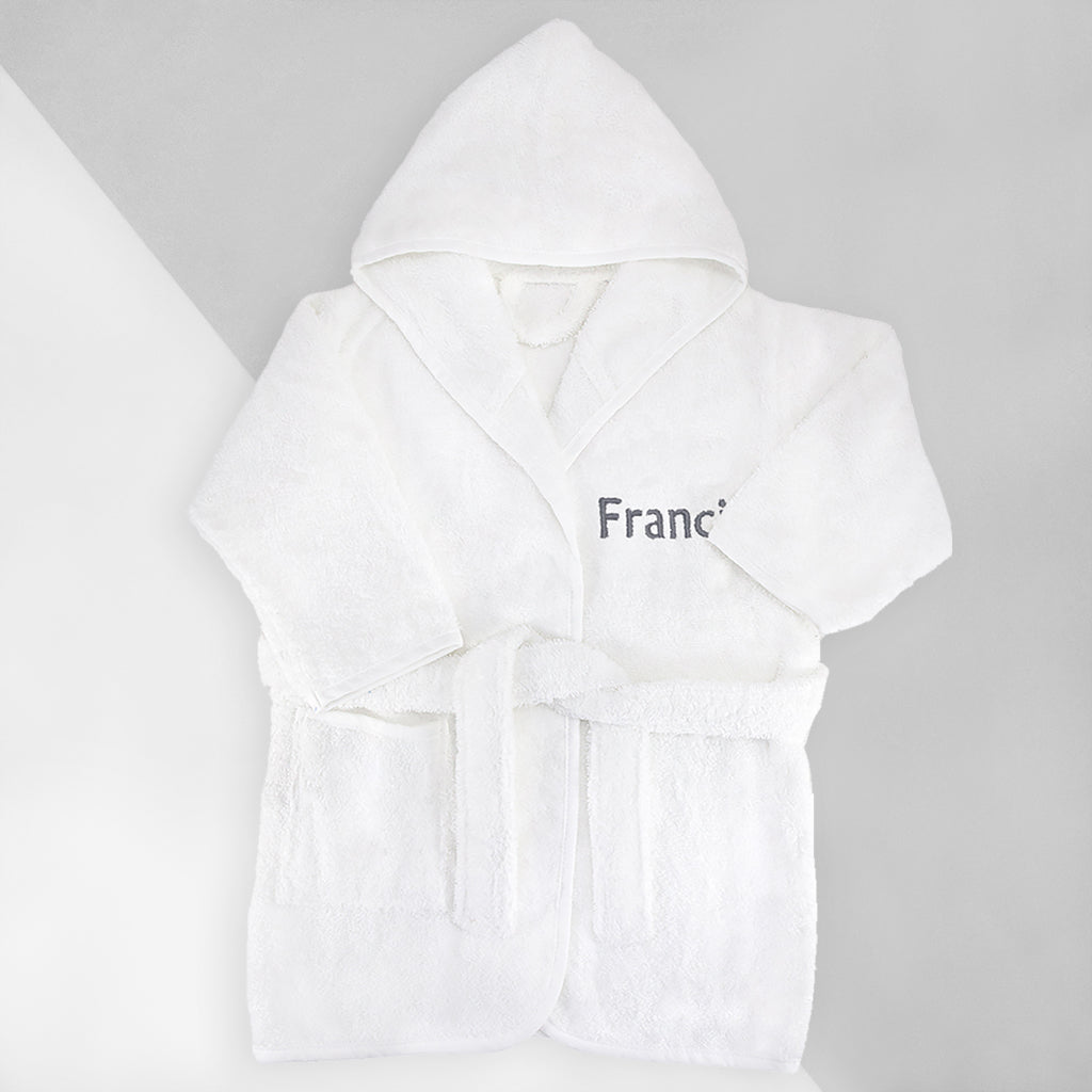 Personalised Baby Bathrobe, Grey