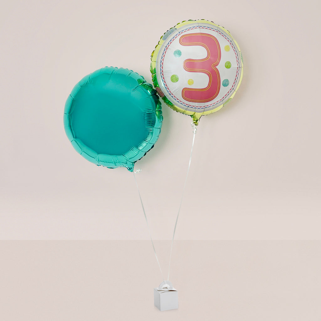 Third Birthday Pastel Balloons Duo