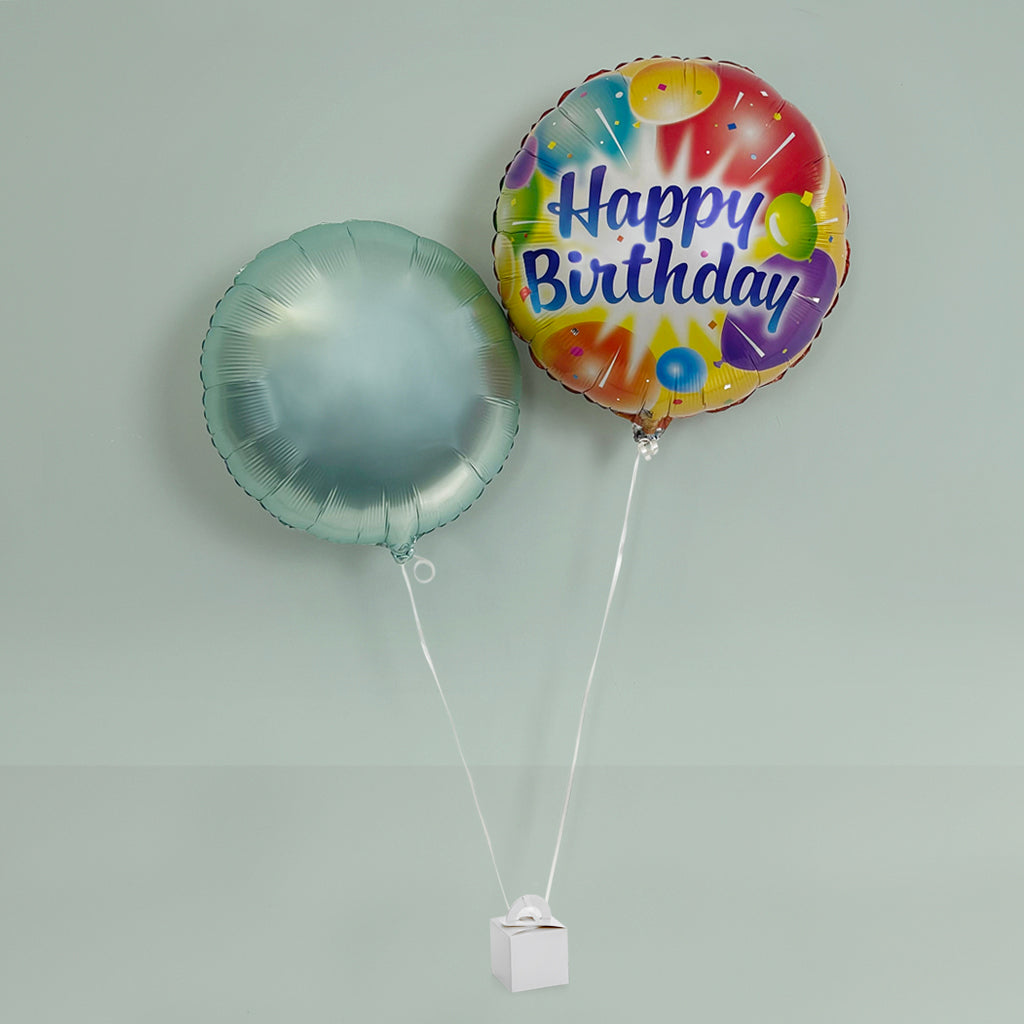 Happy Birthday Balloon Duo, Mint