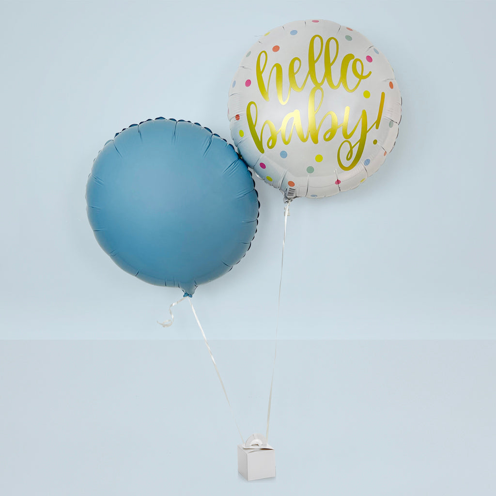 Hello Baby Balloon Duo, Blue