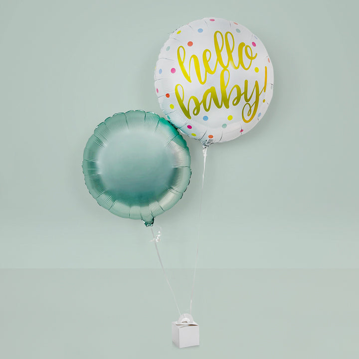Hello Baby Balloon Duo, Green
