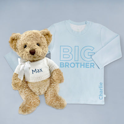 Silbing Gift Big Brother T Shirt With Teddy Bear
