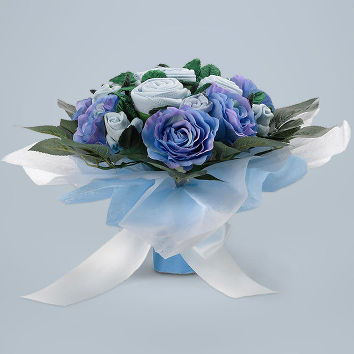 Luxury Rose Baby Clothes Bouquet, Blue