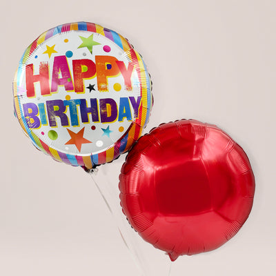 Happy Birthday Balloon Duo, Red