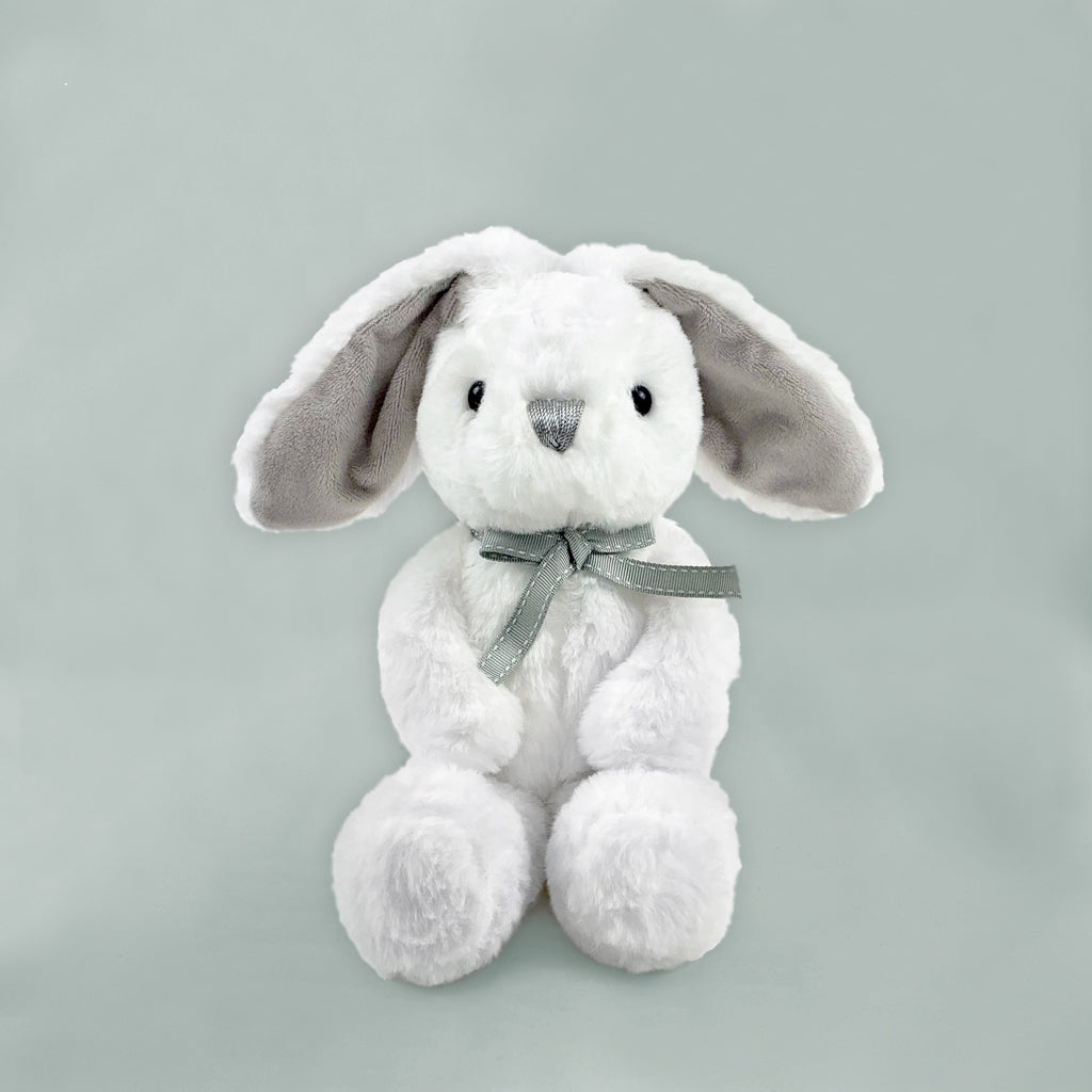 Welcome Baby Balloons with Little Grey Bunny Gift