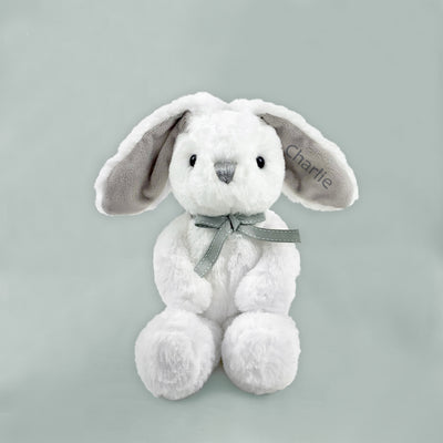 Personalised Little Grey Bunny Hello Baby Balloon Duo