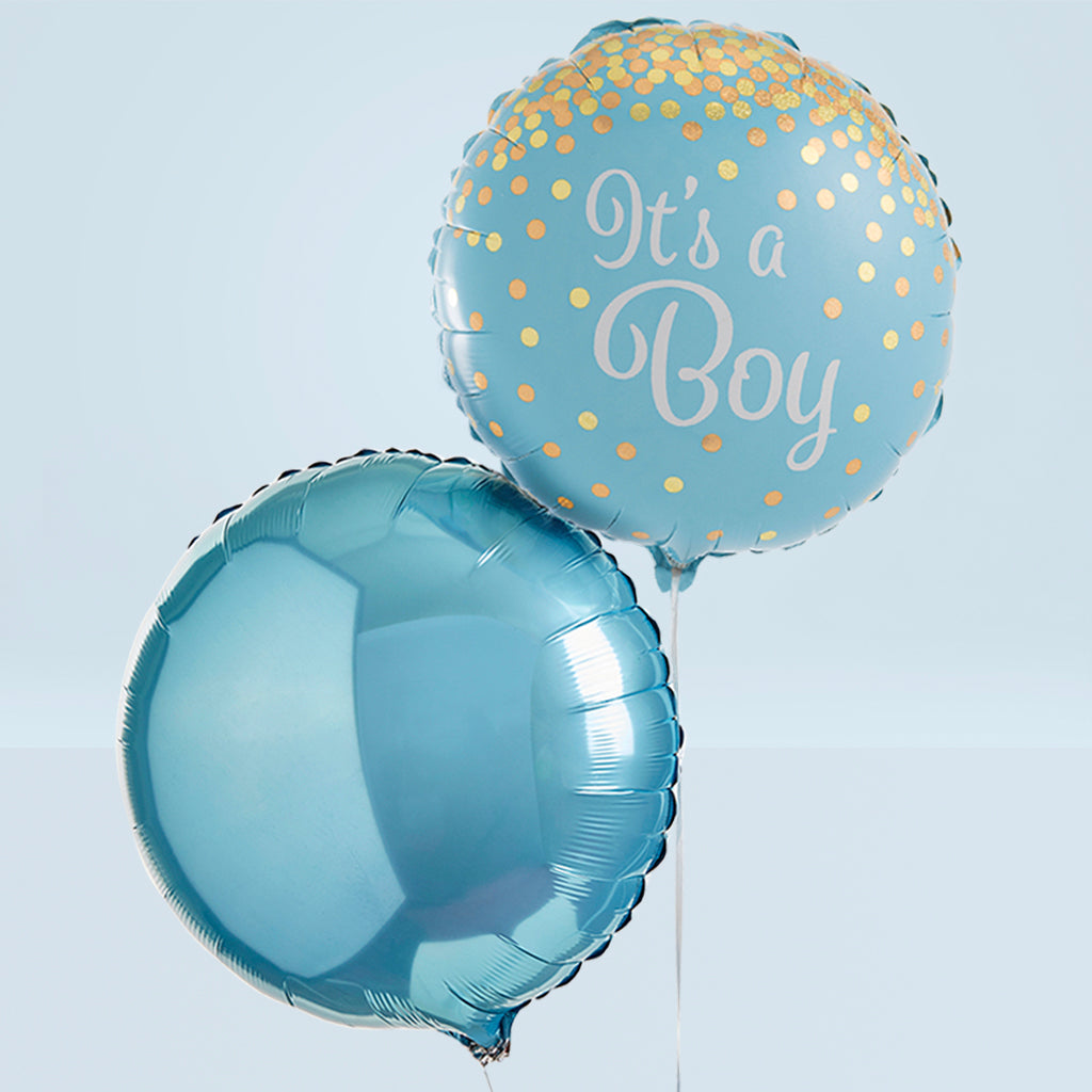 Welcome Baby Balloons with Little Blue Bunny Gift