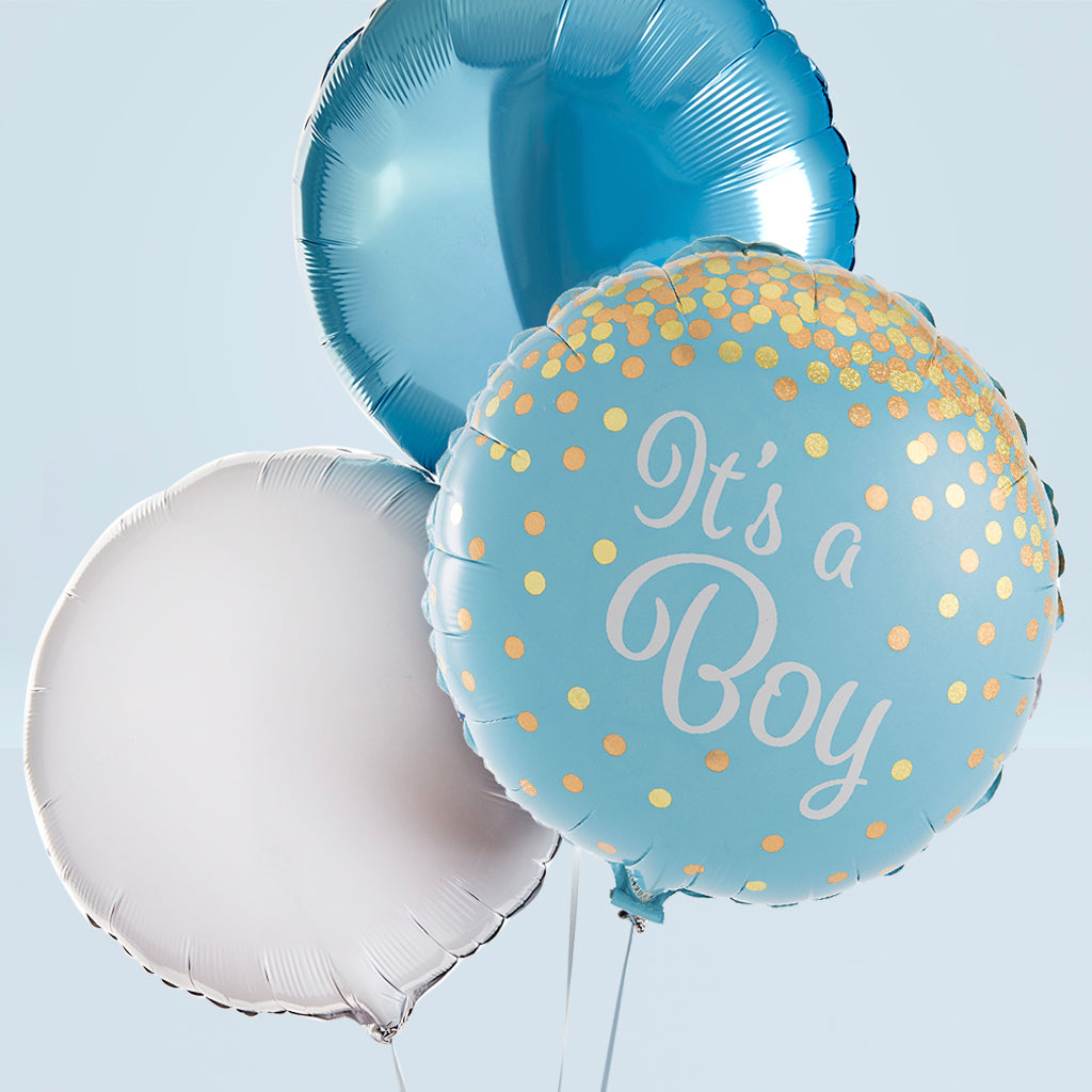 Welcome Baby Boy Balloon Trio