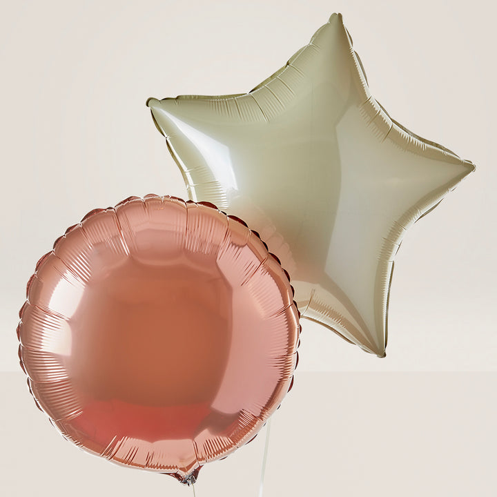 Moon and Stars Balloon Duo - Rose Gold