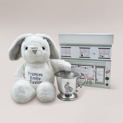 Baby Girl Christening Gift Set With Pewter Cup
