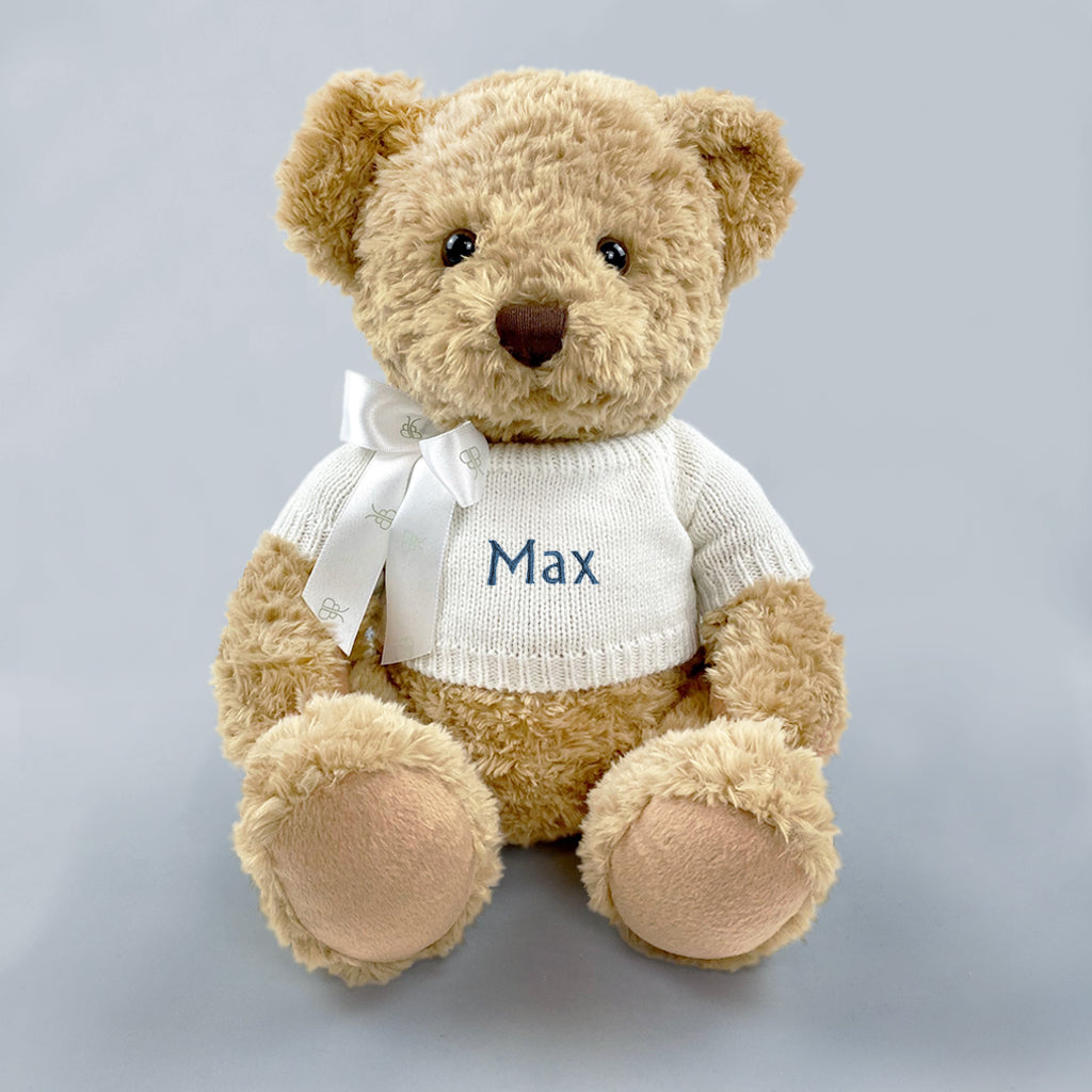 Personalised Baby Boy Blue Teddy Bear Gift