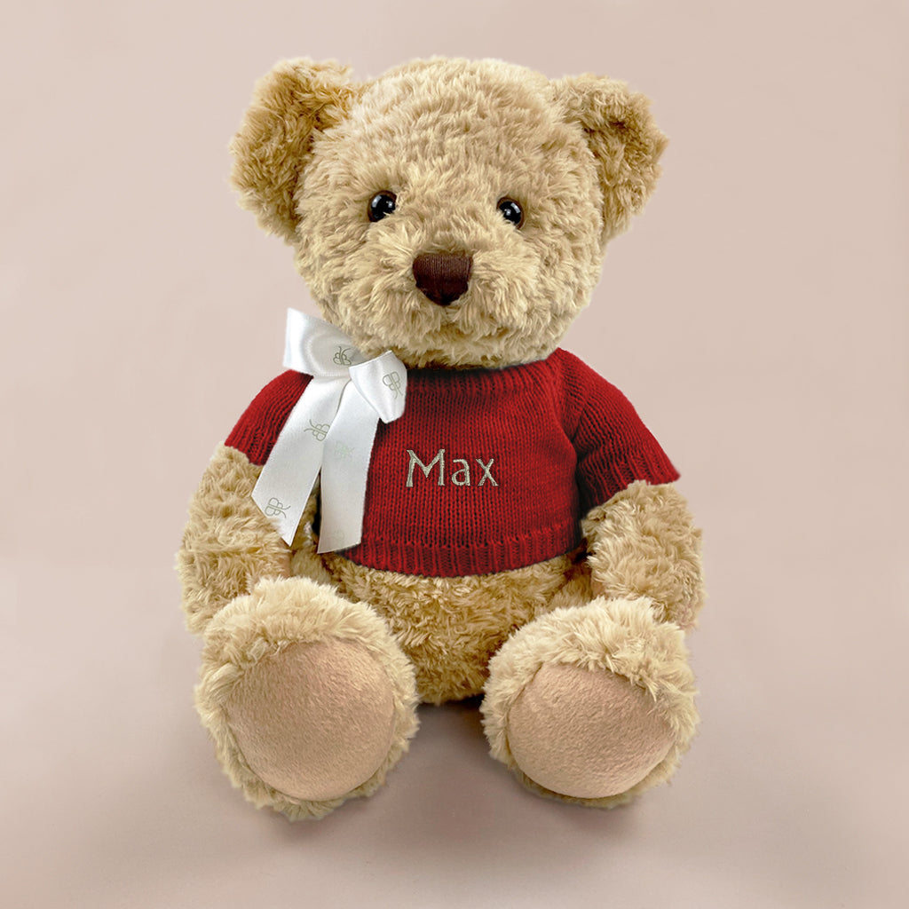 Personalised Baby Boy Red Teddy Bear Gift