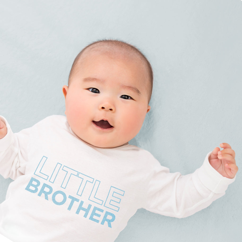 Personalised Little Brother Long-Sleeved T-Shirt and Bib Set