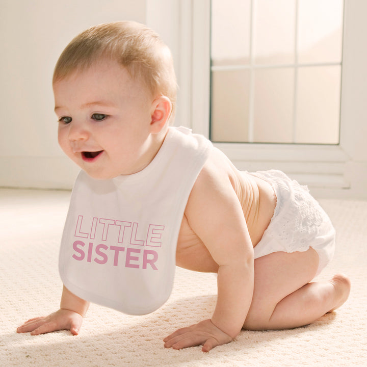 Personalised Little Sister Short-Sleeved T-Shirt and Bib Set