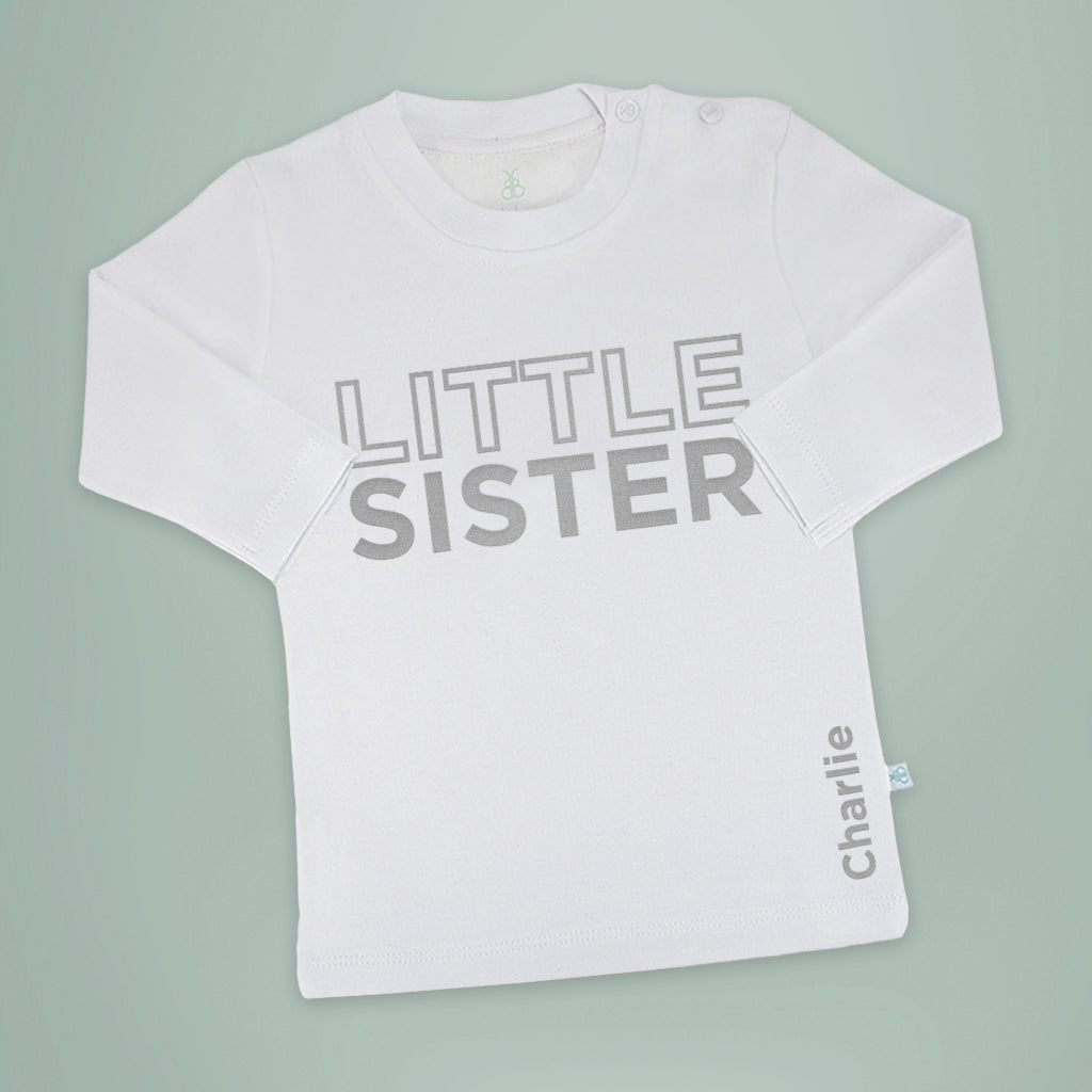 Personalised Little Sister T-shirt-Long-Sleeved